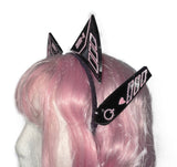 Cyber Kitten Ears - black and baby pink